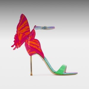 SOPHIA WEBSTER Chiara butterfly high heels. Pink and green. Multicolor. Size 37